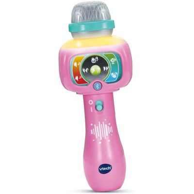 Microphone Rose VTECH - 15 Chansons - Effets Voix & Lumière - Microphone Jouet - Publicité Microphone Rose VTECH - 15 Chansons - Effets Voix & Lumière - Microphone Jouet - Publicité