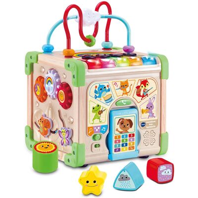 VTech Baby - Interaktiver Holz-Spielwürfel - Baby Aktivitätswürfel VTech Baby - Interaktiver Holz-Spielwürfel - Baby Aktivitätswürfel