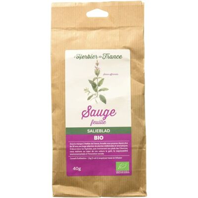 Herbier de France Sauge 40g - Herbe - Aromatique, traditionnelle, digestif - Publicité Herbier de France Sauge 40g - Herbe - Aromatique, traditionnelle, digestif - Publicité