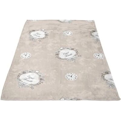 Plaid in microfibra Esprit de Famille Taupe - 220x240 cm Plaid in microfibra Esprit de Famille Taupe - 220x240 cm
