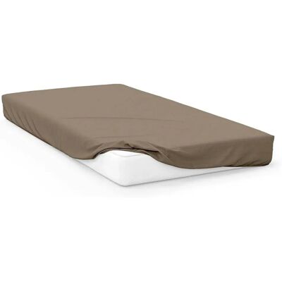 Soleil d'ocre Taupe Drap housse en jersey de coton Soleil d'ocre Taupe Drap housse en jersey de coton