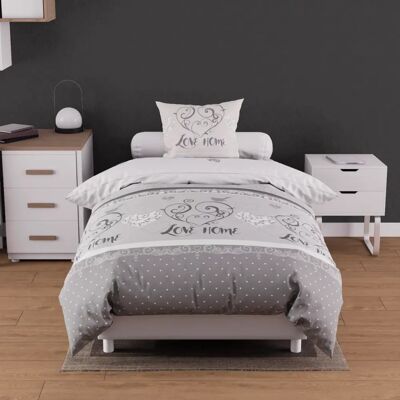 Soleil d'Ocre Valentine Grijs Beddengoed Set - Beddengoed Soleil d'Ocre Valentine Grijs Beddengoed Set - Beddengoed