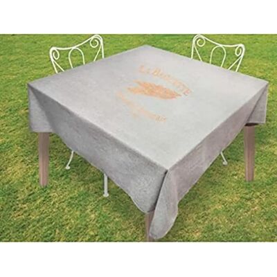 SOLEIL D'OCRE Quadratische Baumwolle Tischdecke - Grau und Gold - 180x180 cm SOLEIL D'OCRE Quadratische Baumwolle Tischdecke - Grau und Gold - 180x180 cm