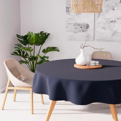 Alix Bleu Marine Rond Nappe Imperméable - Nappe Alix Bleu Marine Rond Nappe Imperméable - Nappe
