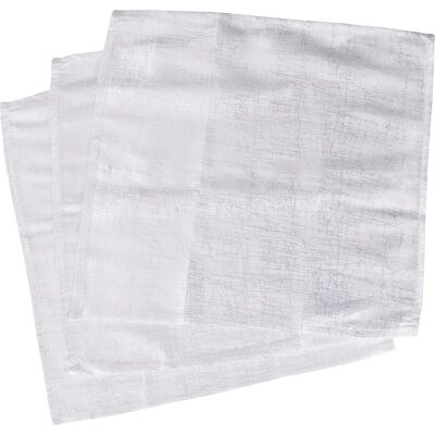 Ensemble de 3 Serviettes en Tissu Blanc SOLEIL DOCRE Ensemble de 3 Serviettes en Tissu Blanc SOLEIL DOCRE
