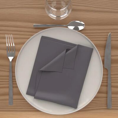 Alix Viel 838233 Polyester Antrasit Servetter - 3-pack Alix Viel 838233 Polyester Antrasit Servetter - 3-pack