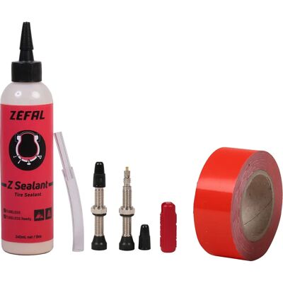 Zefal 40 mm Tubeless Kit - Sealant, Tape, Valve Zefal 40 mm Tubeless Kit - Sealant, Tape, Valve