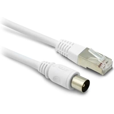 Cavo 2M Metronic - Coassiale e Ethernet RJ45 M/M - Bianco Cavo 2M Metronic - Coassiale e Ethernet RJ45 M/M - Bianco