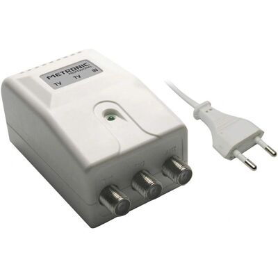 Metronic 414041 Amplificateur de signal - 2 sorties TV, usage intérieur, 12V DC Metronic 414041 Amplificateur de signal - 2 sorties TV, usage intérieur, 12V DC