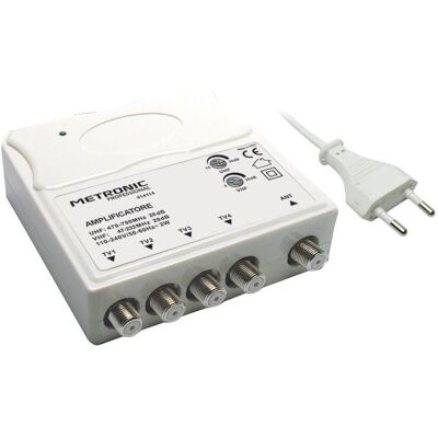 Metronic 414114 Amplificatore segnale TV VHF/UHF - 1 Ingresso, 4 Uscite Metronic 414114 Amplificatore segnale TV VHF/UHF - 1 Ingresso, 4 Uscite
