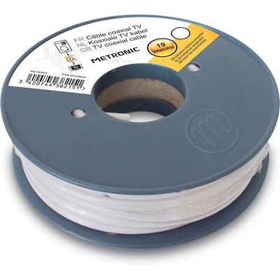 Metronic 438225 Cavo Coassiale 25m Bianco - Cavo coassiale Metronic 438225 Cavo Coassiale 25m Bianco - Cavo coassiale