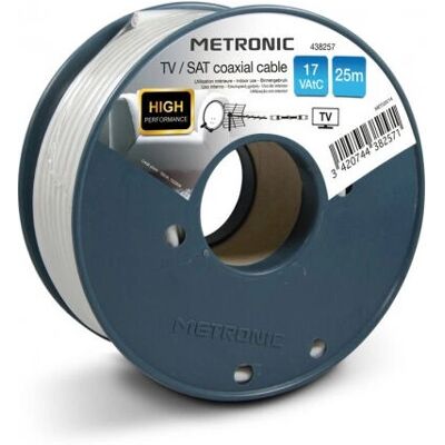 Metronic White 25m Coaxial Cable - TV/SAT Antenna Metronic White 25m Coaxial Cable - TV/SAT Antenna