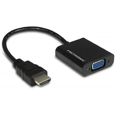 Convertisseur HDMI/VGA Metronic - 15cm - Noir - Publicité Convertisseur HDMI/VGA Metronic - 15cm - Noir - Publicité