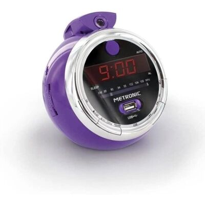Metronic Model 477031 Paarse Radio Alarm Metronic Model 477031 Paarse Radio Alarm