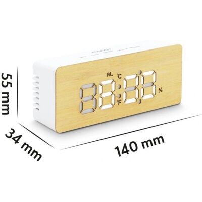 Réveil Bamboo Mooov - Affichage LED, Température, Humidité, Snooze Réveil Bamboo Mooov - Affichage LED, Température, Humidité, Snooze