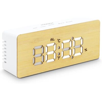 Réveil Bamboo Mooov - Affichage LED, Température, Humidité, Snooze Réveil Bamboo Mooov - Affichage LED, Température, Humidité, Snooze