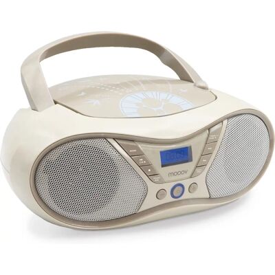 Leitor de CD Mooov - Rádio FM - Porta USB - Cor cinza suave Leitor de CD Mooov - Rádio FM - Porta USB - Cor cinza suave