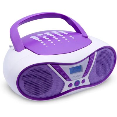 Mooov Model - Odtwarzacz CD Fioletowy z Radiem FM i USB - Typ produktu Mooov Model - Odtwarzacz CD Fioletowy z Radiem FM i USB - Typ produktu