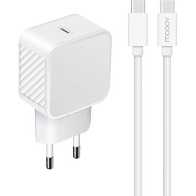 Chargeur USB-C MOOOV 730320 Blanc - Charge Rapide Chargeur USB-C MOOOV 730320 Blanc - Charge Rapide