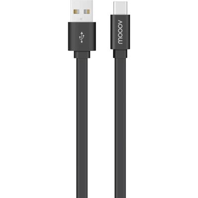 Metronic - Cavo USB-C / USB-A Piatto 1m - Nero Metronic - Cavo USB-C / USB-A Piatto 1m - Nero