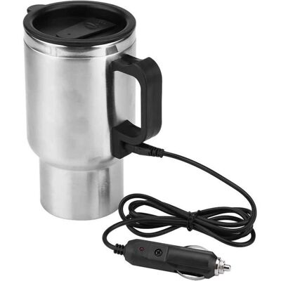 TRAHOO Bouilloire électrique 12V pour voiture - Mug de voyage en acier inoxydable - 450ml - Publicité TRAHOO Bouilloire électrique 12V pour voiture - Mug de voyage en acier inoxydable - 450ml - Publicité