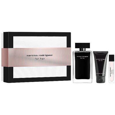 Narciso Rodriguez For Her Set - Kit de parfum cu trandafir, piersică, chihlimbar Narciso Rodriguez For Her Set - Kit de parfum cu trandafir, piersică, chihlimbar