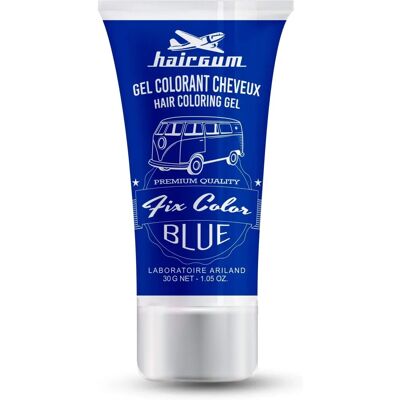 Gel de Style Fix Color Bleu Hairgum - Coloration Temporaire - Publicité Gel de Style Fix Color Bleu Hairgum - Coloration Temporaire - Publicité