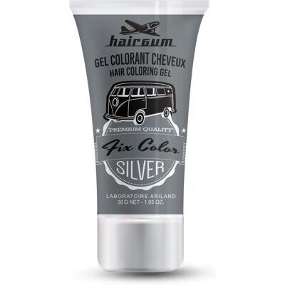 Hairgum Zilveren Tijdelijke Haar Gel - Fix Color Styling Gel 30 ml Hairgum Zilveren Tijdelijke Haar Gel - Fix Color Styling Gel 30 ml