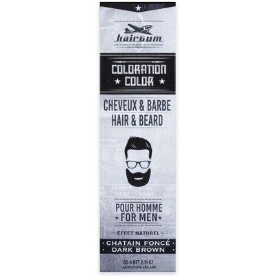 Teinture Demi-permanente Hairgum Châtain Foncé - 60g - Publicité Teinture Demi-permanente Hairgum Châtain Foncé - 60g - Publicité