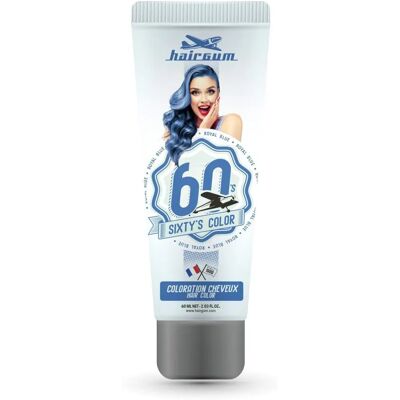 Hairgum Sixty's Color Bleu Royal - Coloration Capillaire - Publicité Hairgum Sixty's Color Bleu Royal - Coloration Capillaire - Publicité