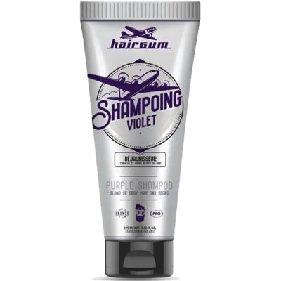 Shampoo Violet Hairgum - 2-en-1 pour cheveux et barbe - Ingrédients naturels - Publicité Shampoo Violet Hairgum - 2-en-1 pour cheveux et barbe - Ingrédients naturels - Publicité