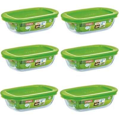 Pyrex - Cook&Store - Plat rectangulaire en verre avec couvercle - 0,4L - Publicité Pyrex - Cook&Store - Plat rectangulaire en verre avec couvercle - 0,4L - Publicité