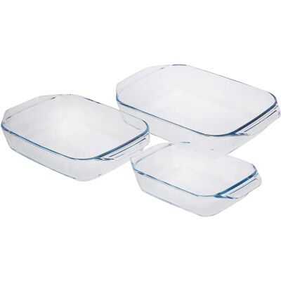 Sada 3 skleněných pekáčů Pyrex Sada 3 skleněných pekáčů Pyrex