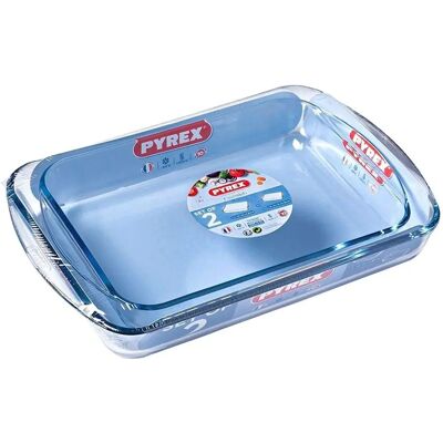 Pyrex Set of 2 Rectangular Glass Baking Dish - Oven Safe, 35x23cm & 40x27cm Pyrex Set of 2 Rectangular Glass Baking Dish - Oven Safe, 35x23cm & 40x27cm