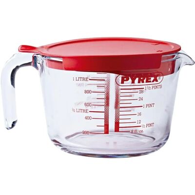 Pyrex Classic 1L Messbecher mit Deckel - Glas Pyrex Classic 1L Messbecher mit Deckel - Glas