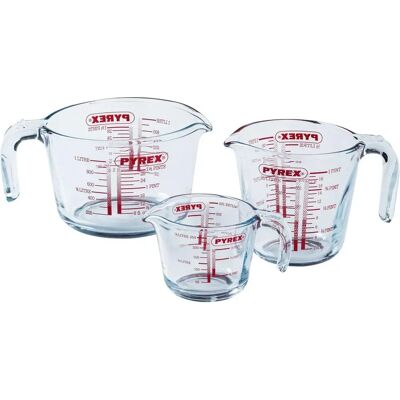 Ensemble de Carafes Pyrex - Verres Doseurs en Verre Ensemble de Carafes Pyrex - Verres Doseurs en Verre
