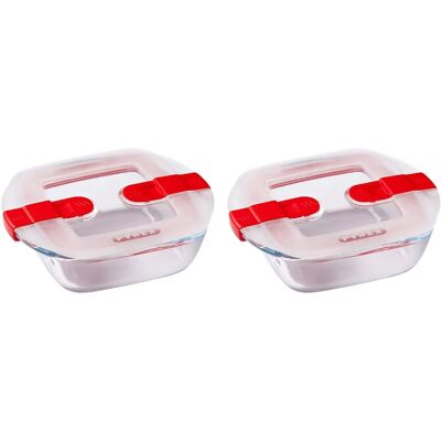 Pyrex Marca Modelo - Contenedor de alimentos cuadrado con tapa para microondas Pyrex Marca Modelo - Contenedor de alimentos cuadrado con tapa para microondas