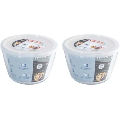 Farfurie rotundă clasică din sticlă Pyrex cu capac de plastic 1,7L - Recipient de depozitare alimente Farfurie rotundă clasică din sticlă Pyrex cu capac de plastic 1,7L - Recipient de depozitare alimente