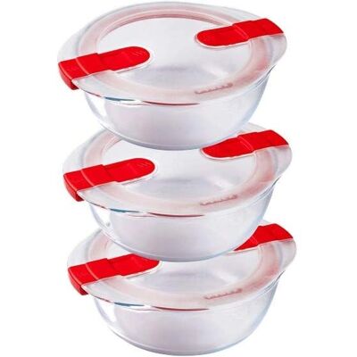 Pyrex Cook&Heat Set aus 3 Glasbehältern 1,1L Pyrex Cook&Heat Set aus 3 Glasbehältern 1,1L