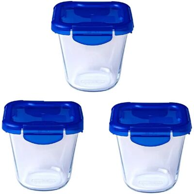 Pyrex Cook&Go Quadratische Boxen - 3 Stück - Blau - Lebensmittelaufbewahrung Pyrex Cook&Go Quadratische Boxen - 3 Stück - Blau - Lebensmittelaufbewahrung