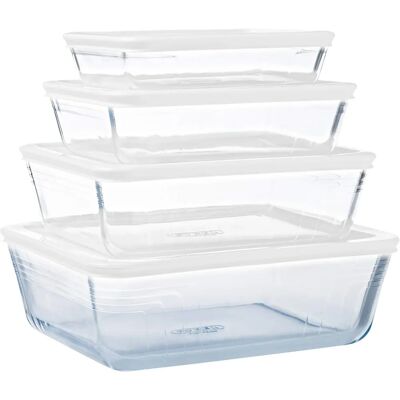 Pyrex Glasaufbewahrungsset - Luftdichte Deckel - 4 Größen Pyrex Glasaufbewahrungsset - Luftdichte Deckel - 4 Größen