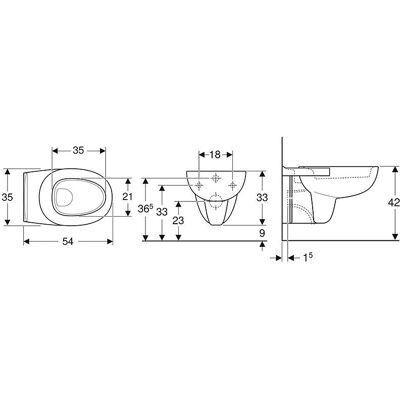 Geberit Allia-Cuvette WC Suspendu - Public Geberit Allia-Cuvette WC Suspendu - Public