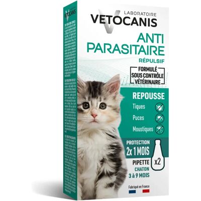 Vetocanis Pipettes anti-puces et tiques pour chat - 2x 1 mois Vetocanis Pipettes anti-puces et tiques pour chat - 2x 1 mois