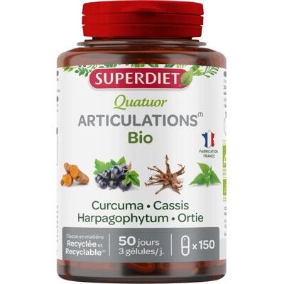 Superdiet Soutien Articulations Bio - Curcuma Cassis Ortie - 150 Gélules - Publicité Superdiet Soutien Articulations Bio - Curcuma Cassis Ortie - 150 Gélules - Publicité