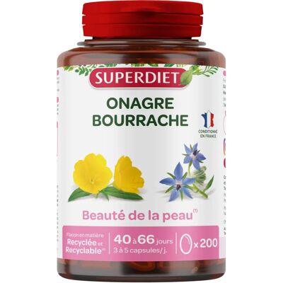 Superdiet Huile d'Onagre et Borrage - Complément Beauté Peau - Publicité Superdiet Huile d'Onagre et Borrage - Complément Beauté Peau - Publicité
