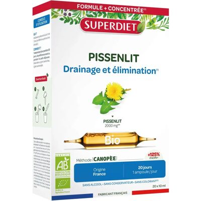 Super Diet Pissenlit Bio - 20 Ampoules - Soutien élimination d’eau - Publicité Super Diet Pissenlit Bio - 20 Ampoules - Soutien élimination d’eau - Publicité