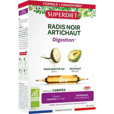 Super Diet Radis Noir - Artichaut Bio - 20 Ampoules - Publicité Super Diet Radis Noir - Artichaut Bio - 20 Ampoules - Publicité