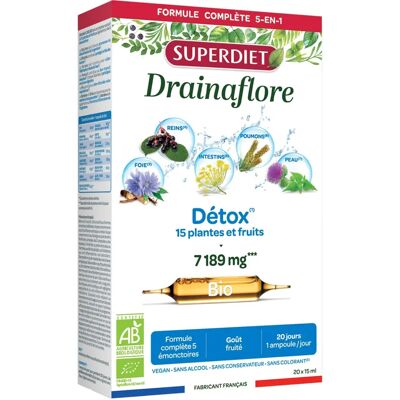 Super Diet Drainaflore Organic - 20 ampułek - Suplement diety Super Diet Drainaflore Organic - 20 ampułek - Suplement diety