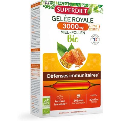 Superdiet Királyi Méh Ropogtató 3000mg Méz és Pollen Bio - 20 Ampulla Superdiet Királyi Méh Ropogtató 3000mg Méz és Pollen Bio - 20 Ampulla