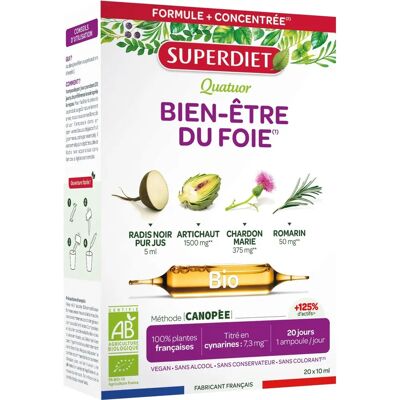 Superdiet Quatuor Digestion Bio - Détox Hépatique - 20 Ampoules - Publicité Superdiet Quatuor Digestion Bio - Détox Hépatique - 20 Ampoules - Publicité
